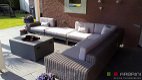 Loungeset lounche set tuin terras hoek bank rond wicker grijs aanbieding. - 3 - Thumbnail