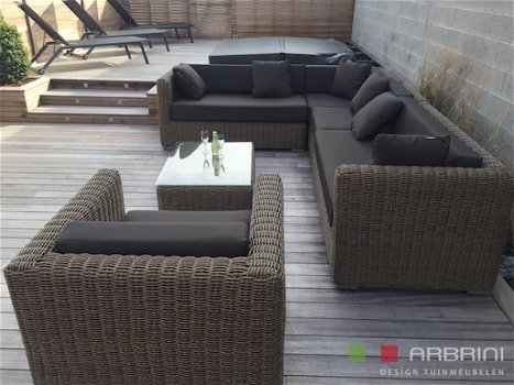 loungeset lounche set tuin terras kunststof riet natuur aanbieding. - 1