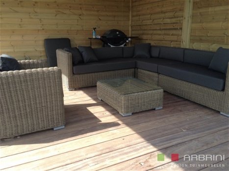 loungeset lounche set tuin terras kunststof riet natuur aanbieding. - 2