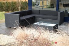 loungeset lounche set tuin terras zwart wicker aanbieding.