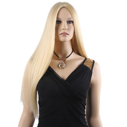 Pruik lang steil haar blondmix zonder pony model Barbie - nr. 1