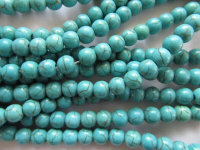 Snoer turquoise natuurstenen kralen vanaf € 1,75 - 2