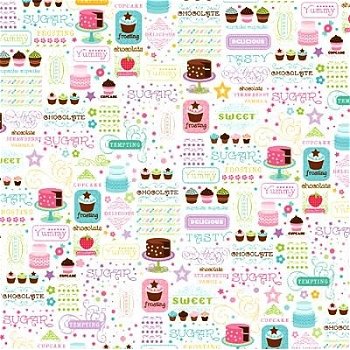 SALE NIEUW (glitter) Paperpad 6X6 + 2 X 3D glitter en vilt embelishments Sweet van DCWV - 5