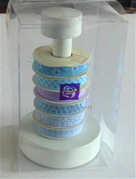 SALE NIEUW Ribbon Stax Organiser + 6 rollen lint Sky Blue van Prima Marketing - 1