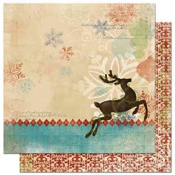 SALE! NIEUW Set Scrapbookpapier + embelishments Blitzen Winter / Kerst van Bo Bunny - 6