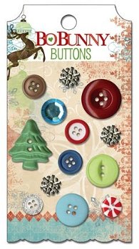 SALE! NIEUW Set Scrapbookpapier + embelishments Blitzen Winter / Kerst van Bo Bunny. - 5