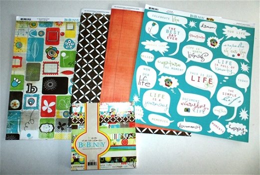 SALE! NIEUW Set Scrapbookpapier + 6X6 Paperpad Ad Lib van Bo Bunny - 1