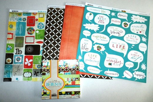 SALE! NIEUW Set Scrapbookpapier + 6X6 Paperpad Ad Lib van Bo Bunny. - 1