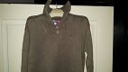 Tommy Hilfiger taupe tricot schippers trui met rits maat 128 - 2 - Thumbnail