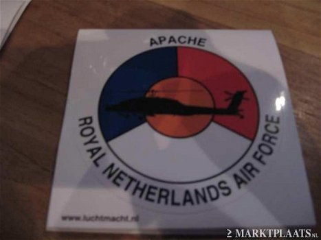 Apache Luchtmachtsticker Royal Netherlands Air Force (Nieuw) - 1