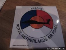 Apache Luchtmachtsticker Royal Netherlands Air Force (Nieuw)