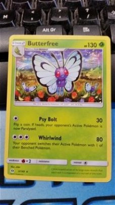 Butterfree  3/149  Rare Sun&Moon