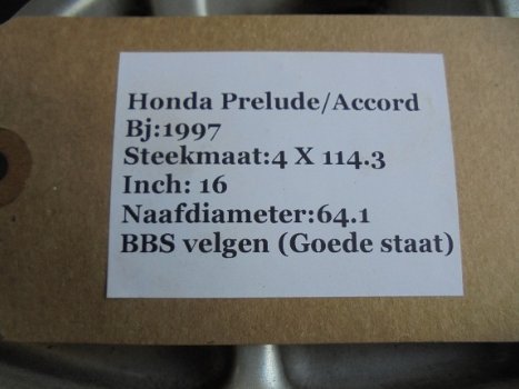 Honda Prelude/Accord 16 inch BBS Velgen - 2