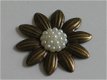 10 beige resin flower, 14 mm - 3 - Thumbnail