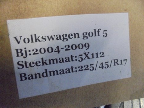 VW Golf 5 LM Sportvelgen 2004/2009 Steekmaat 5x112 - 4
