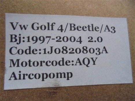 VW Golf 4/Beetle/Audi A3 2.0 1997/2004 Aircopomp - 4