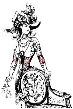 SALE NIEUW cling stempel Derby Victorian Girl van Deep Red. - 1