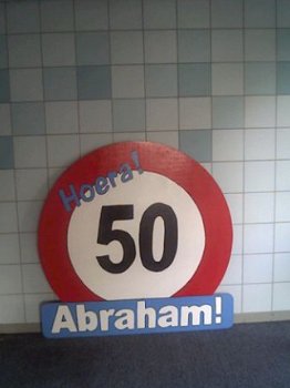 abraham 50 jaar houten bord jubileum bensan enter - 1