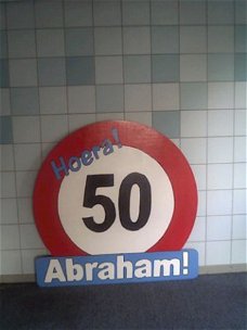 abraham 50 jaar houten bord jubileum bensan enter
