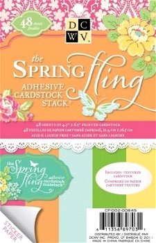 SALE NIEUW The Spring Fling Adhesive Cardstock Matstack 48 vel van DCWV - 1