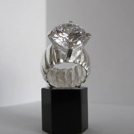 NIEUW Brede zilveren zirkonia RING solitair, verkrijgbaar in 3ringmaten, INCLUSIEF VERZENDEN! - Afbeelding 2