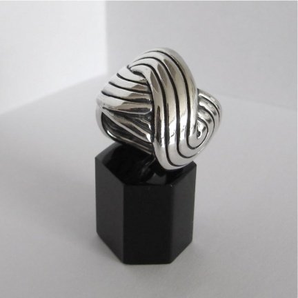 NIEUW Brede zilveren RING, vlecht/golf, INCLUSIEF VERZENDEN! - nr. 1