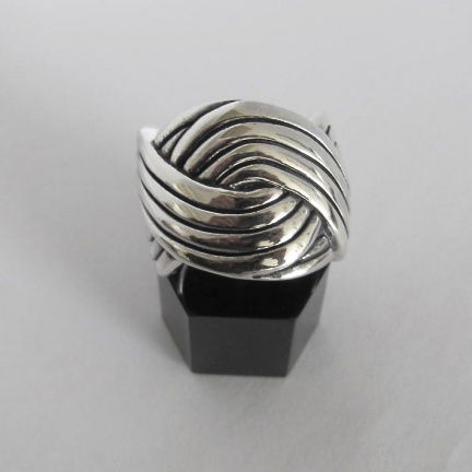 NIEUW Brede zilveren RING, vlecht/golf, INCLUSIEF VERZENDEN! - Afbeelding 2