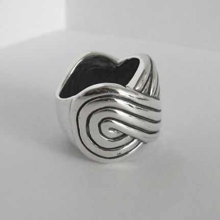 NIEUW Brede zilveren RING, vlecht/golf, INCLUSIEF VERZENDEN! - Afbeelding 5