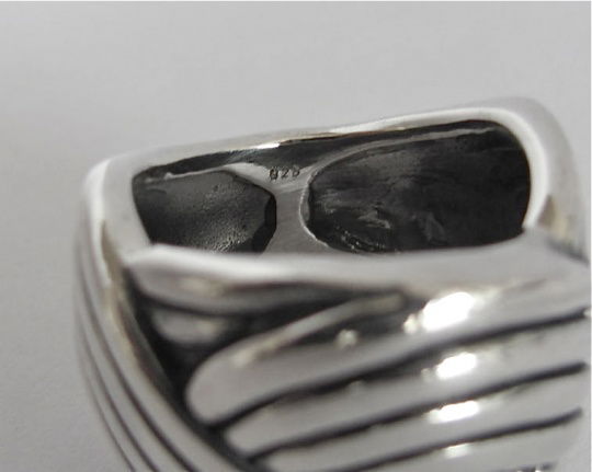 NIEUW Brede zilveren RING, vlecht/golf, INCLUSIEF VERZENDEN! - Afbeelding 6