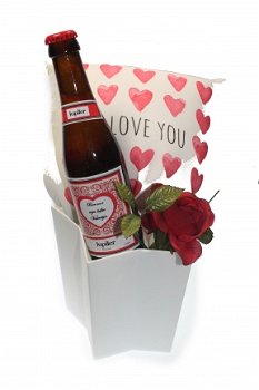 Liefdes cadeau met Bier met tekst etiket - 4