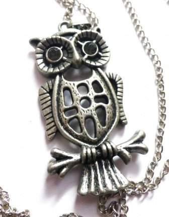 Lange ketting met tinkleurige uil (396) - Afbeelding 2