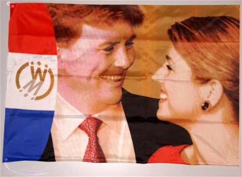 Vlag Willem-Alexander & Máxima (verloving) 90 x 62 cm - 1