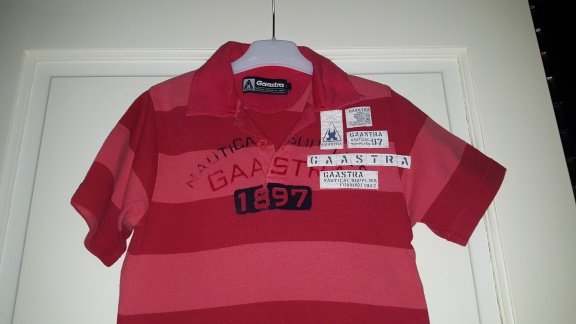 Gaastra cerise rode zomer polo maat 122/128 - 2