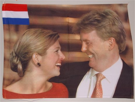 Vlag Máxima & Willem-Alexander (verloving) 95 x 71 cm - 1