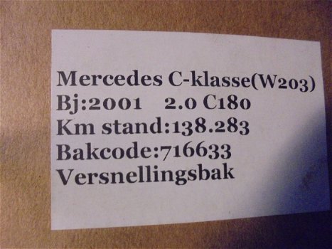 Mercedes C klasse C 180 2.0 W203 2001 Versnellingsbak 716633 - 5