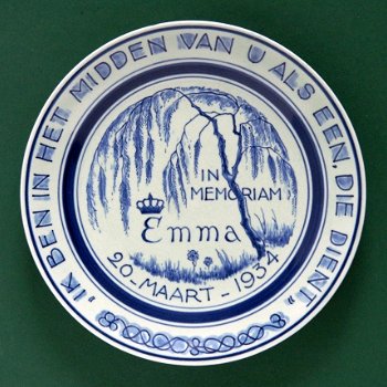 Bord Overlijden Emma 20 maart 1934 (Porceleyne Fles) - 1