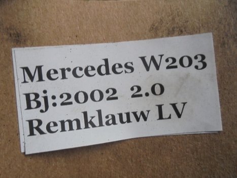 Mercedes C klasse C 180 2.0 W203 2002 Remklauwen - 2