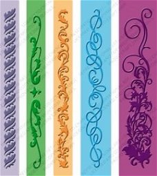 SALE NIEUW 5 Embossing Folders Border  Organic Flourish van Cuttlebug