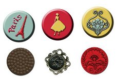 SALE NIEUW 6 Cameos & Buttons Welcome to Paris by Prima Marketing