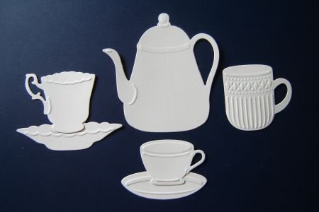 2. koffie servies opleg setje, licht van kleur - 1