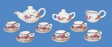 17 delig theeservies met rozen poppenhuis - nr. 1