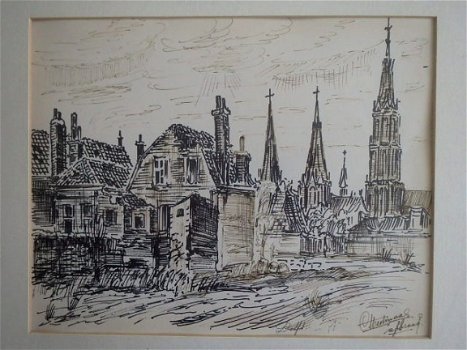 afbraak Huizen Delft - Arie Westmaas 1904-1985 - 2