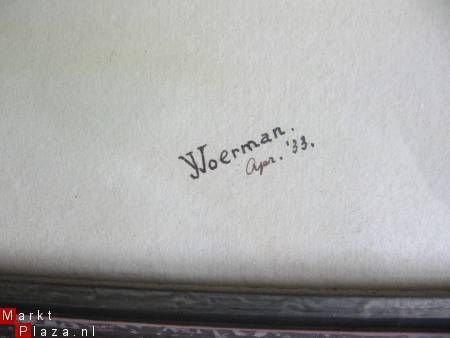 voorjaar in glazen vaas - met signering - J. Voerman 1933 - 4