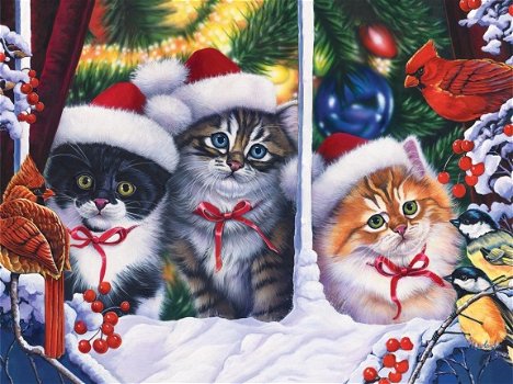 Bits and Pieces - Christmas Cats in the Window - 1000 Stukjes - 1