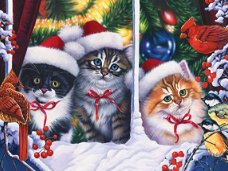 Bits and Pieces - Christmas Cats in the Window - 1000 Stukjes