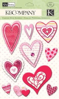 SALE NIEUW Valentine Heart Adhesive Chipboard van K&Company - 1