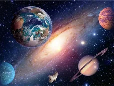 Universe VLIESbehang XL, Ruimtevaart fotobehang, Planeten behang *Muurdeco4kids