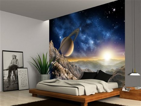 Universe VLIESbehang XL, Ruimtevaart fotobehang, Planeten behang *Muurdeco4kids - 3