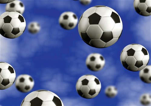 Voetbal fotobehang blauw, diverse afmetingen *Muurdeco4kids - 2