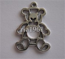 bedeltje/charm dieren : beertje open 2 - 24x16 mm